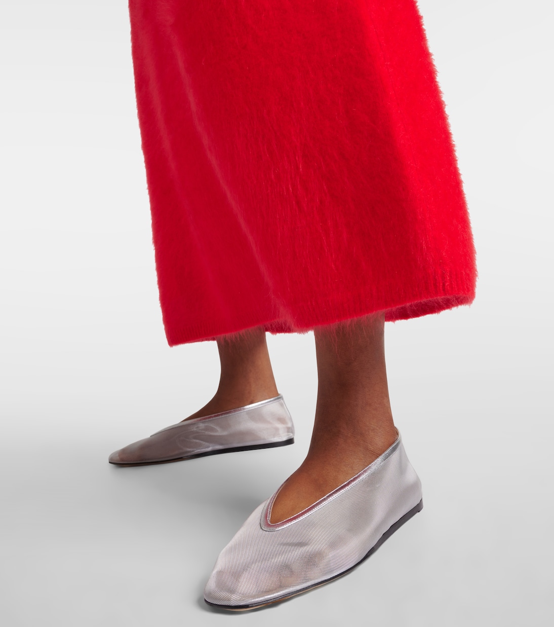 Luna leather-trimmed mesh ballet flats | Le Monde Béryl