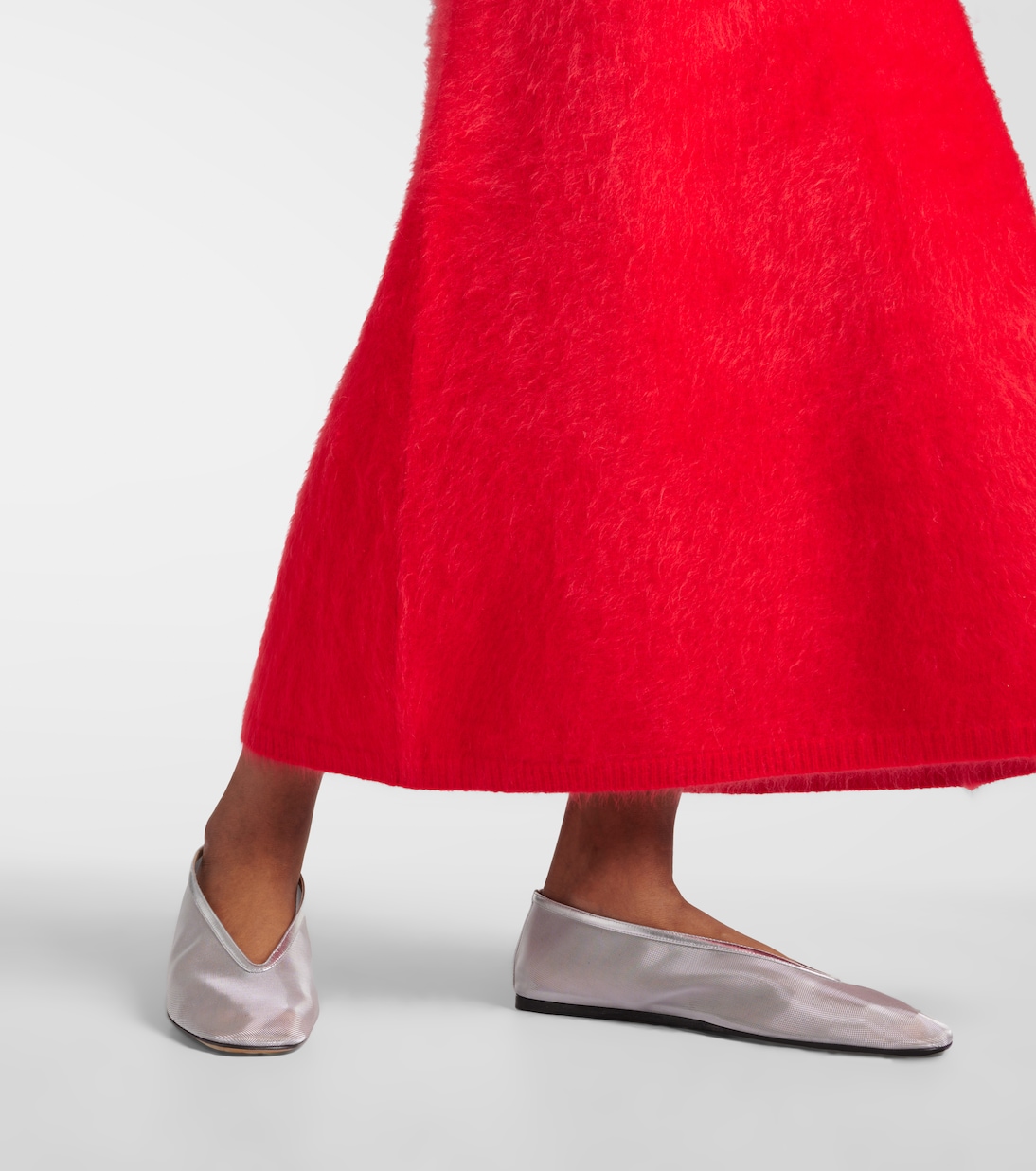 Luna leather-trimmed mesh ballet flats | Le Monde Béryl