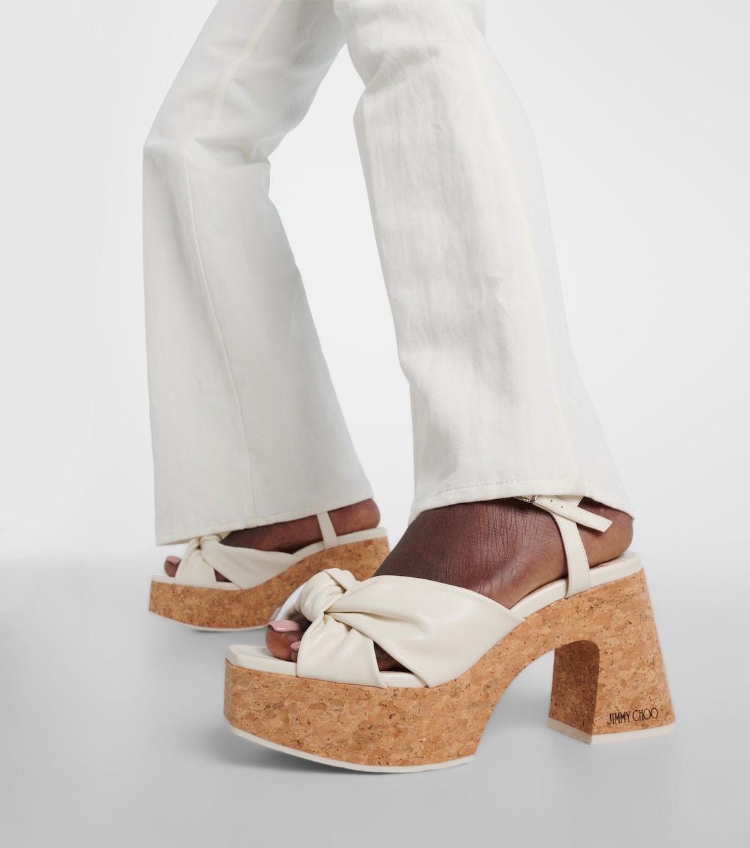 Heloise 95 leather platform sandals | Jimmy Choo