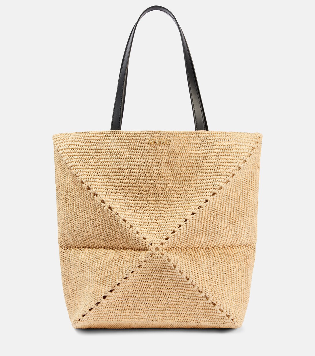 Paula's Ibiza Puzzle Fold XL raffia tote bag | Loewe