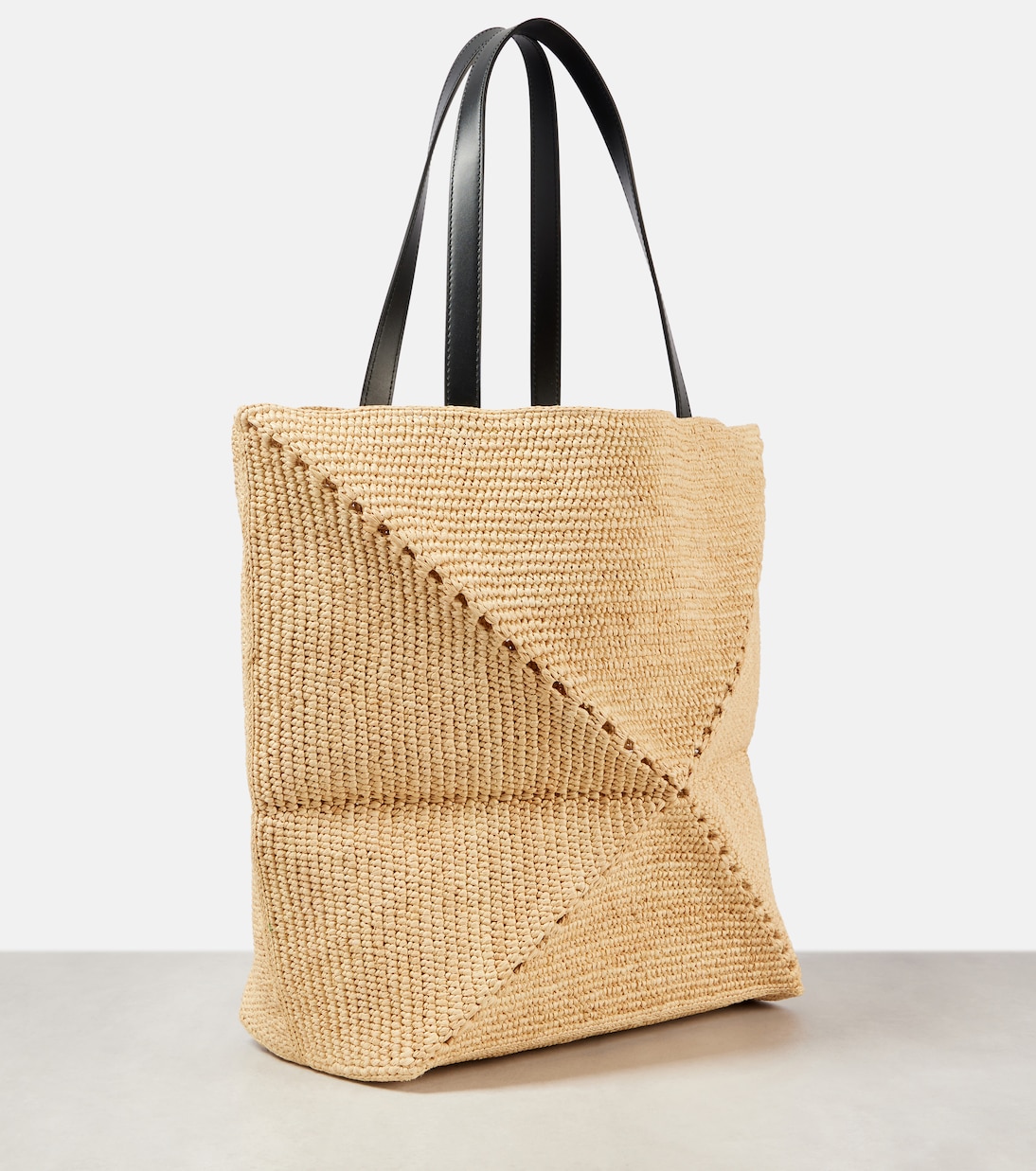 Paula's Ibiza Puzzle Fold XL raffia tote bag | Loewe
