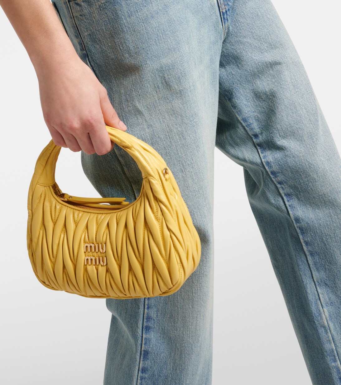 Wander Small matelassé leather shoulder bag | Miu Miu