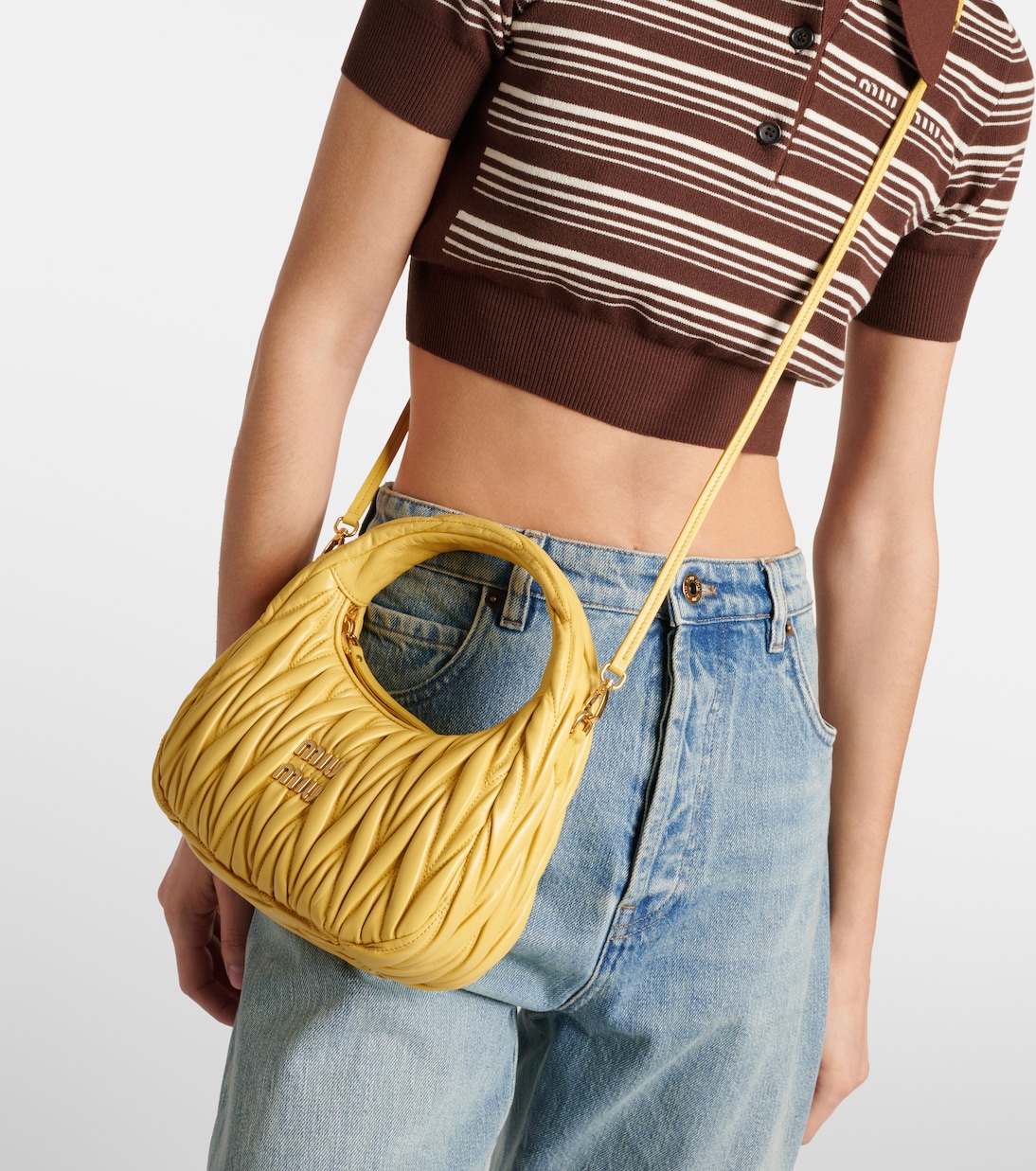 Wander Small matelassé leather shoulder bag | Miu Miu