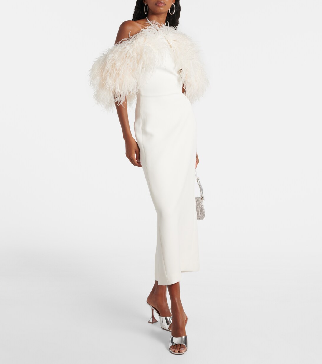 Bridal Midikleid mit Federn | David Koma