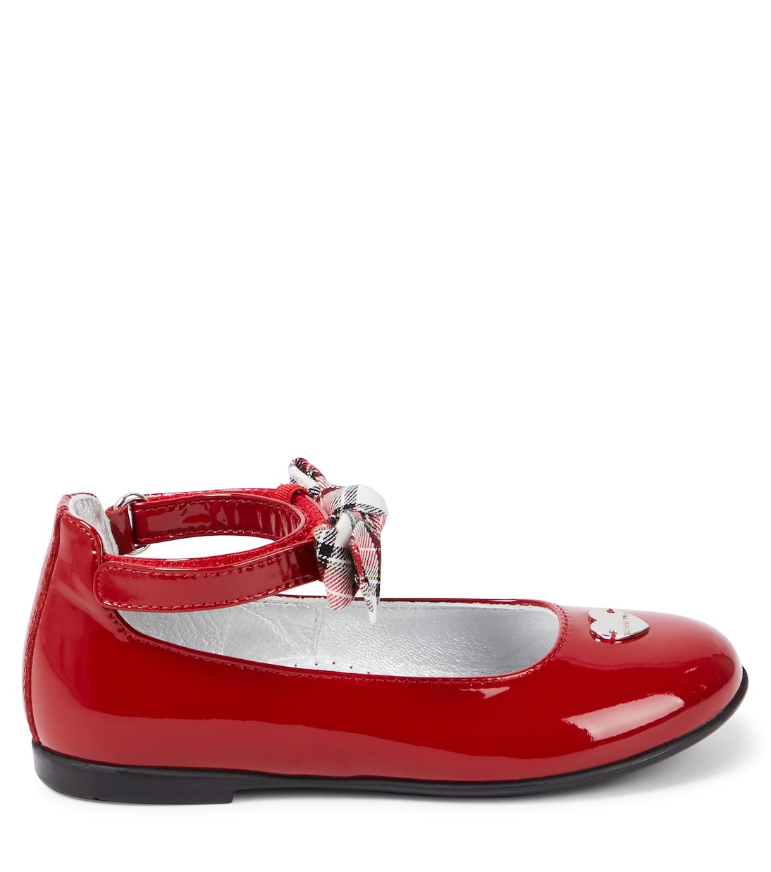 Bow-detail patent leather ballet flats | Monnalisa