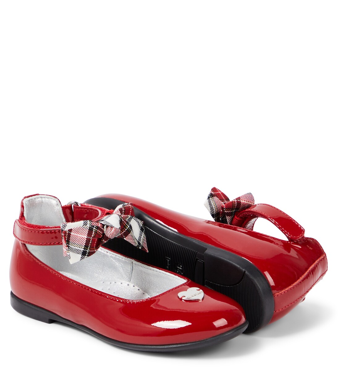 Bow-detail patent leather ballet flats | Monnalisa