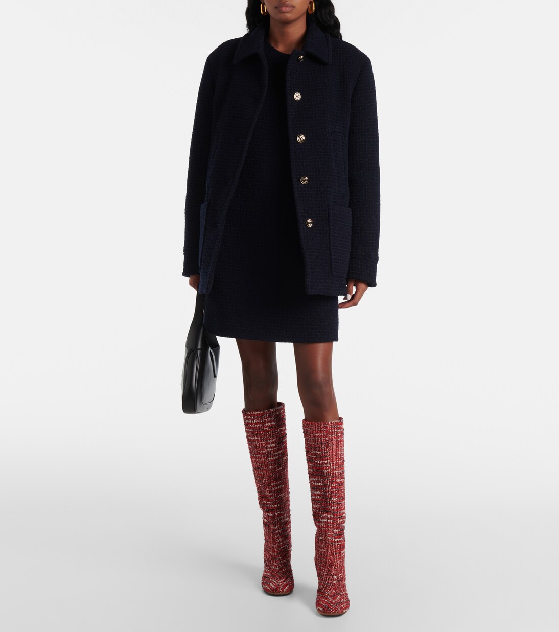 Bouclé knee-high boots | Gianvito Rossi