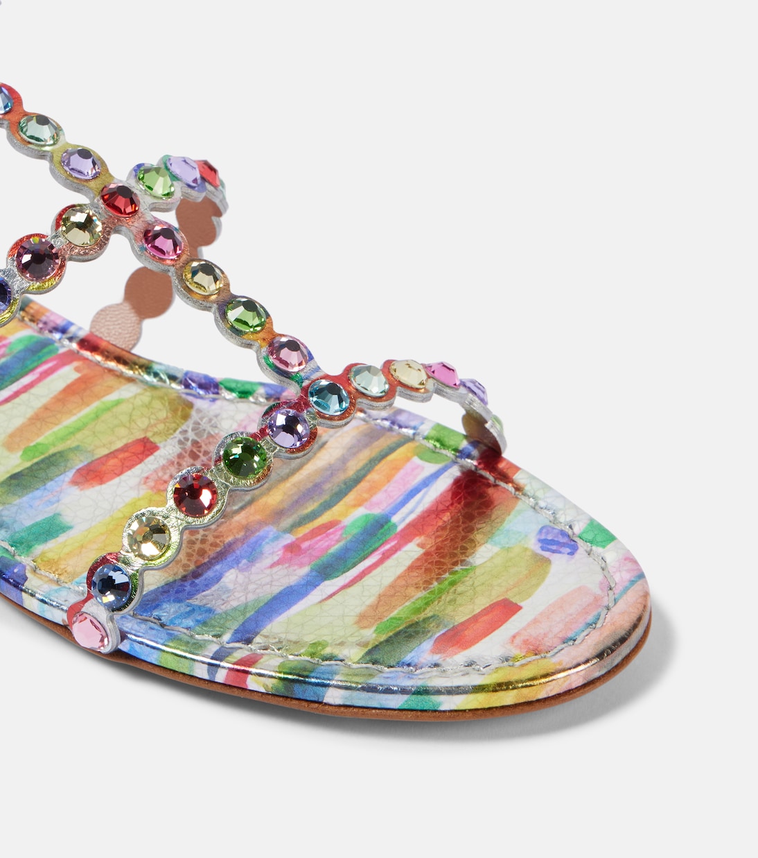 Sandalen Tequila aus Leder mit Kristallen | Aquazzura