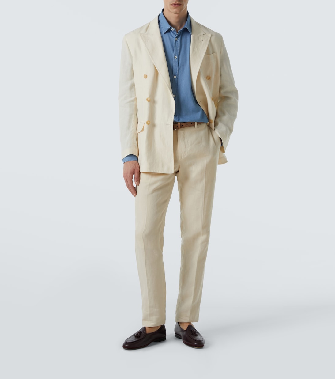 Double-breasted linen blazer | Rubinacci