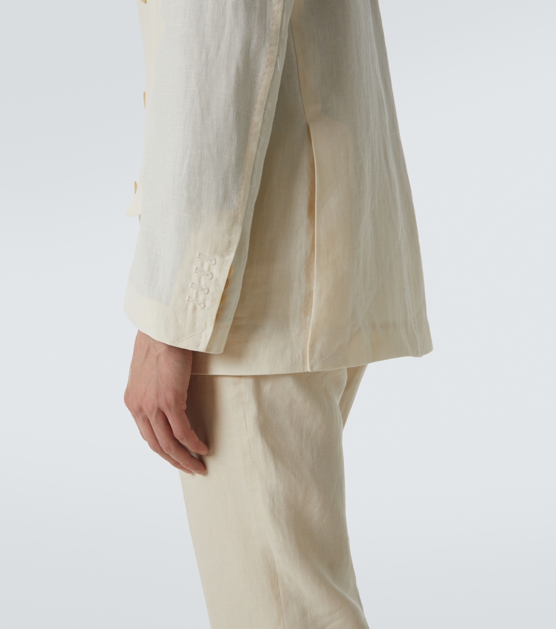 Double-breasted linen blazer | Rubinacci