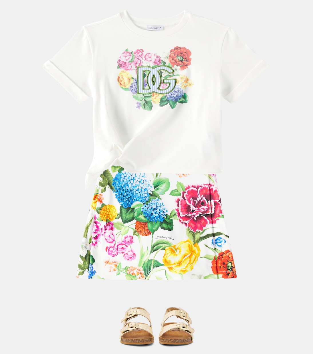 Sandalen aus Metallic-Leder | Dolce&Gabbana Kids