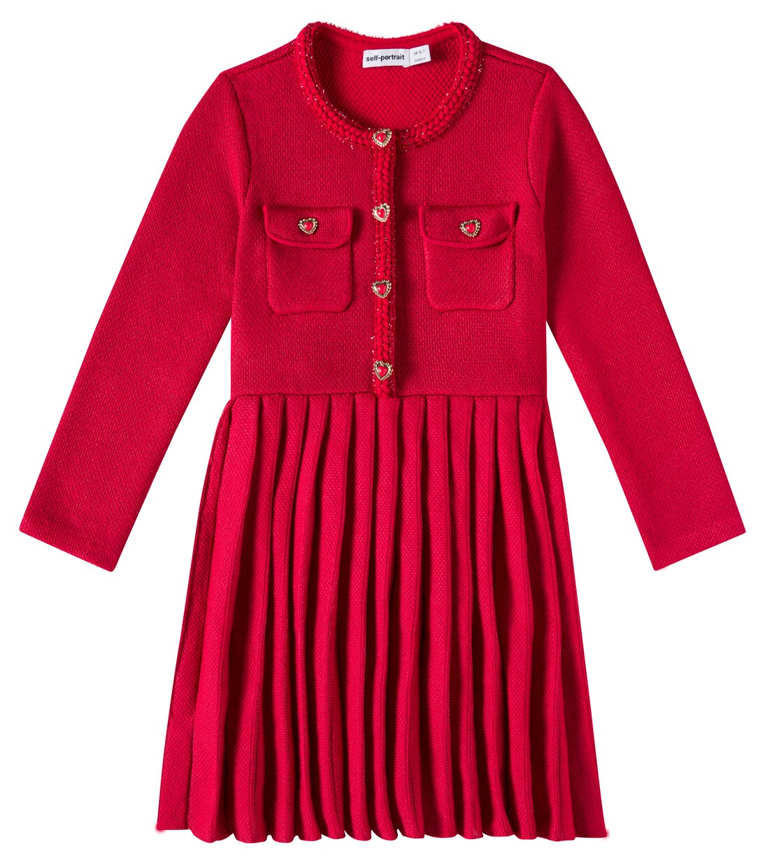 Embellished pleated dress | Self-Portrait Kids