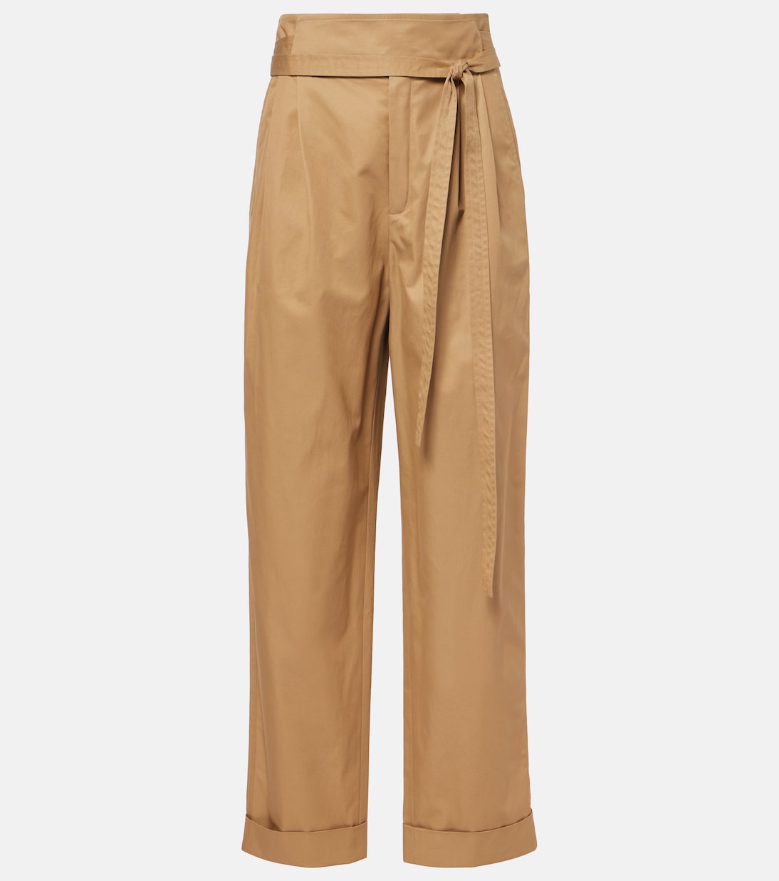 Pleated cotton poplin straight pants | Saint Laurent