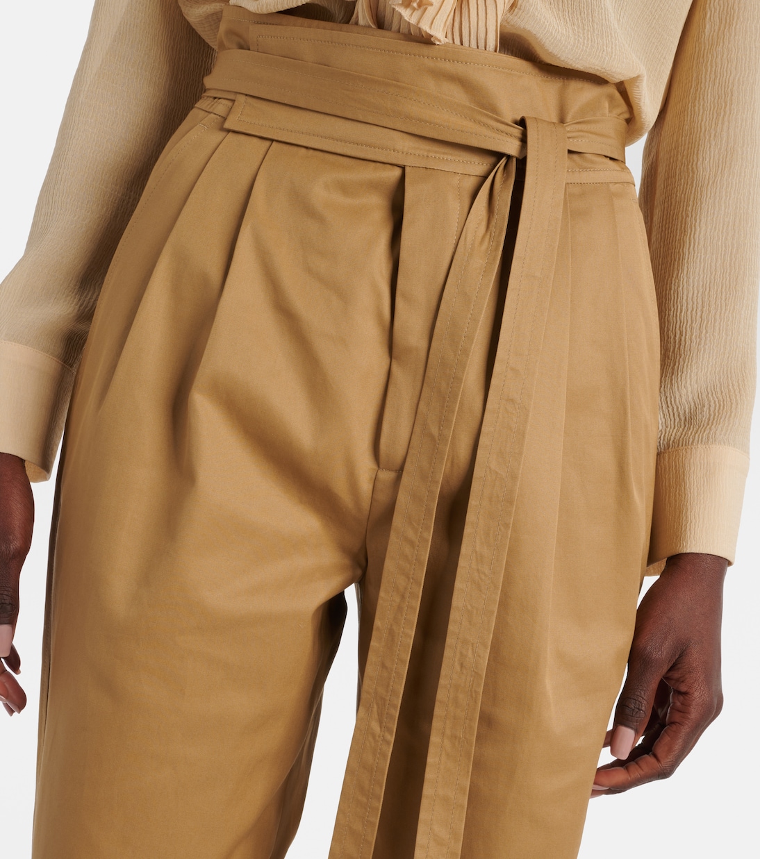 Pleated cotton poplin straight pants | Saint Laurent