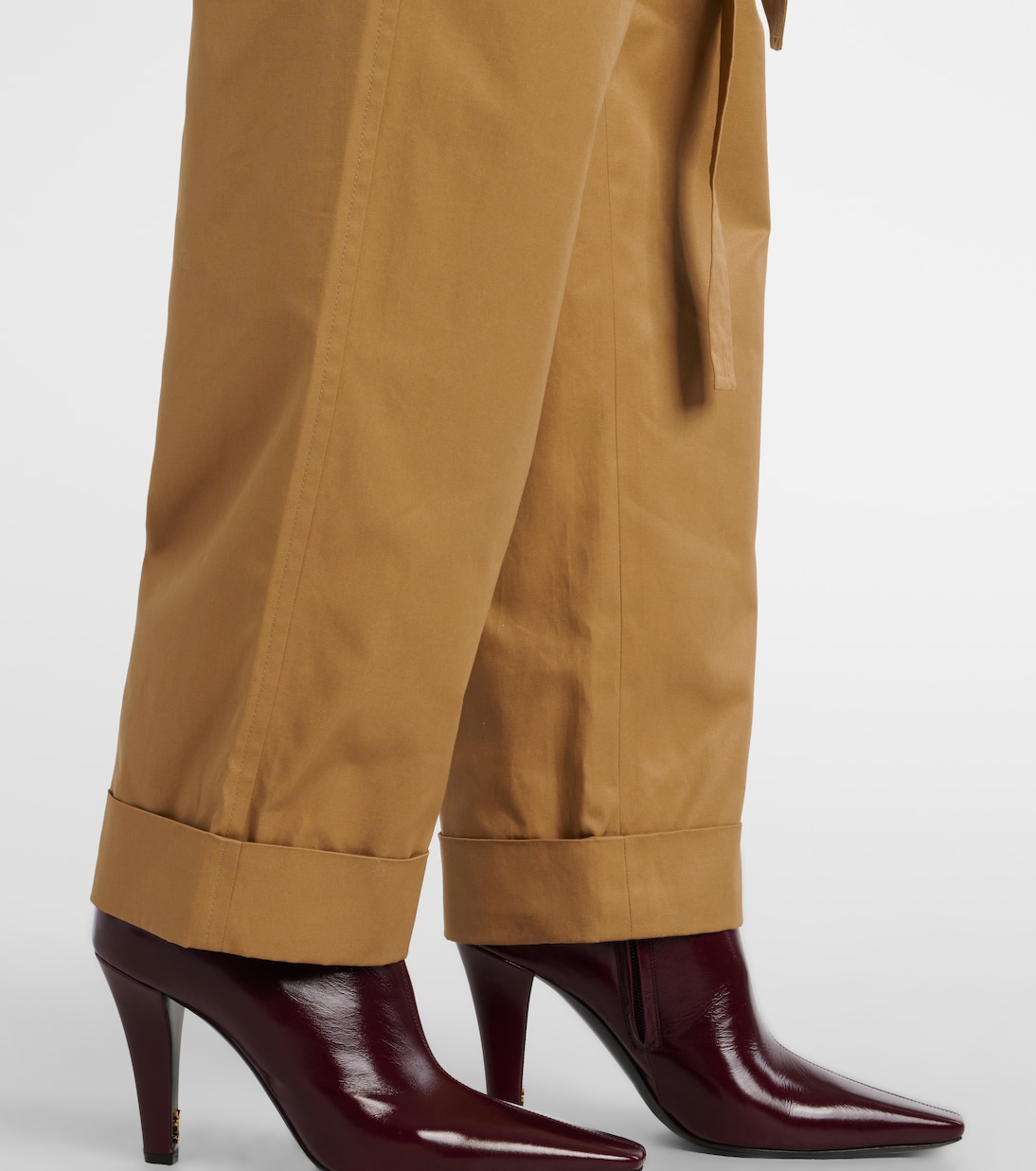 Pleated cotton poplin straight pants | Saint Laurent