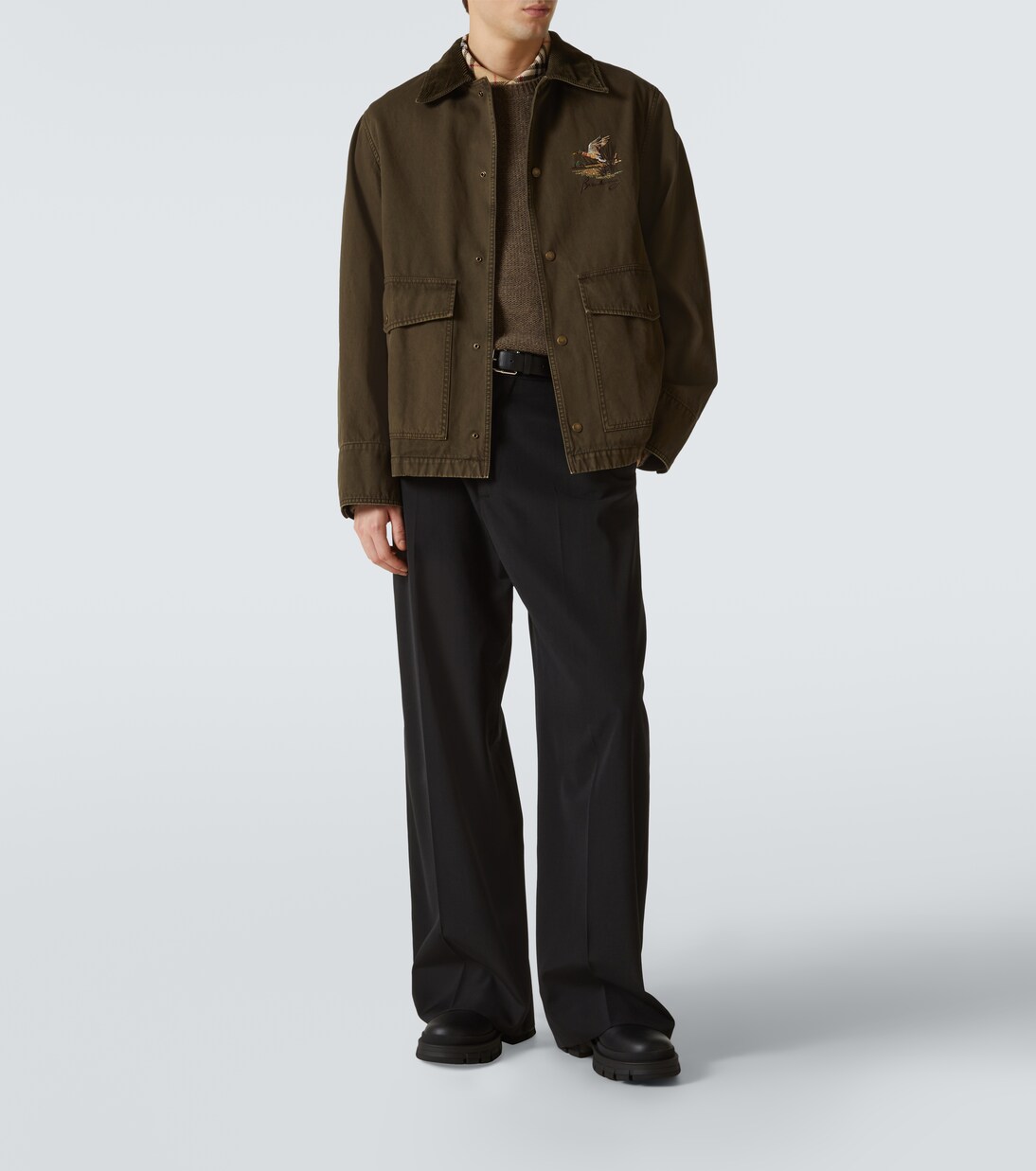 Corduroy-trimmed cotton twill field jacket | Burberry
