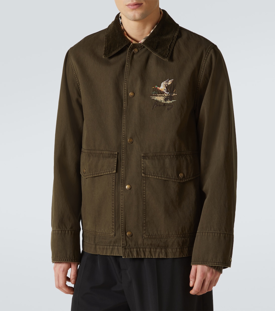 Corduroy-trimmed cotton twill field jacket | Burberry