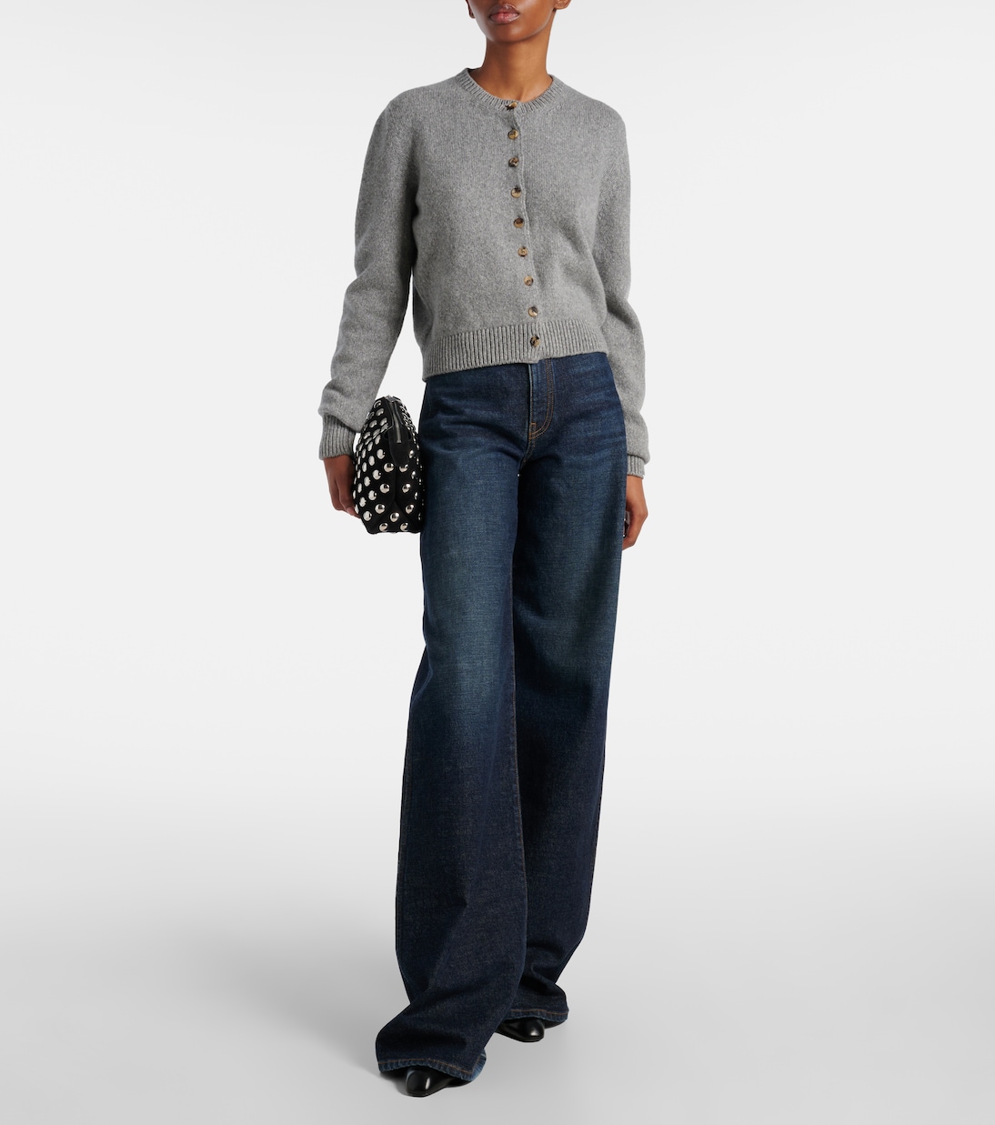 Sac à bandoulière Lina Medium en daim à ornements | Khaite