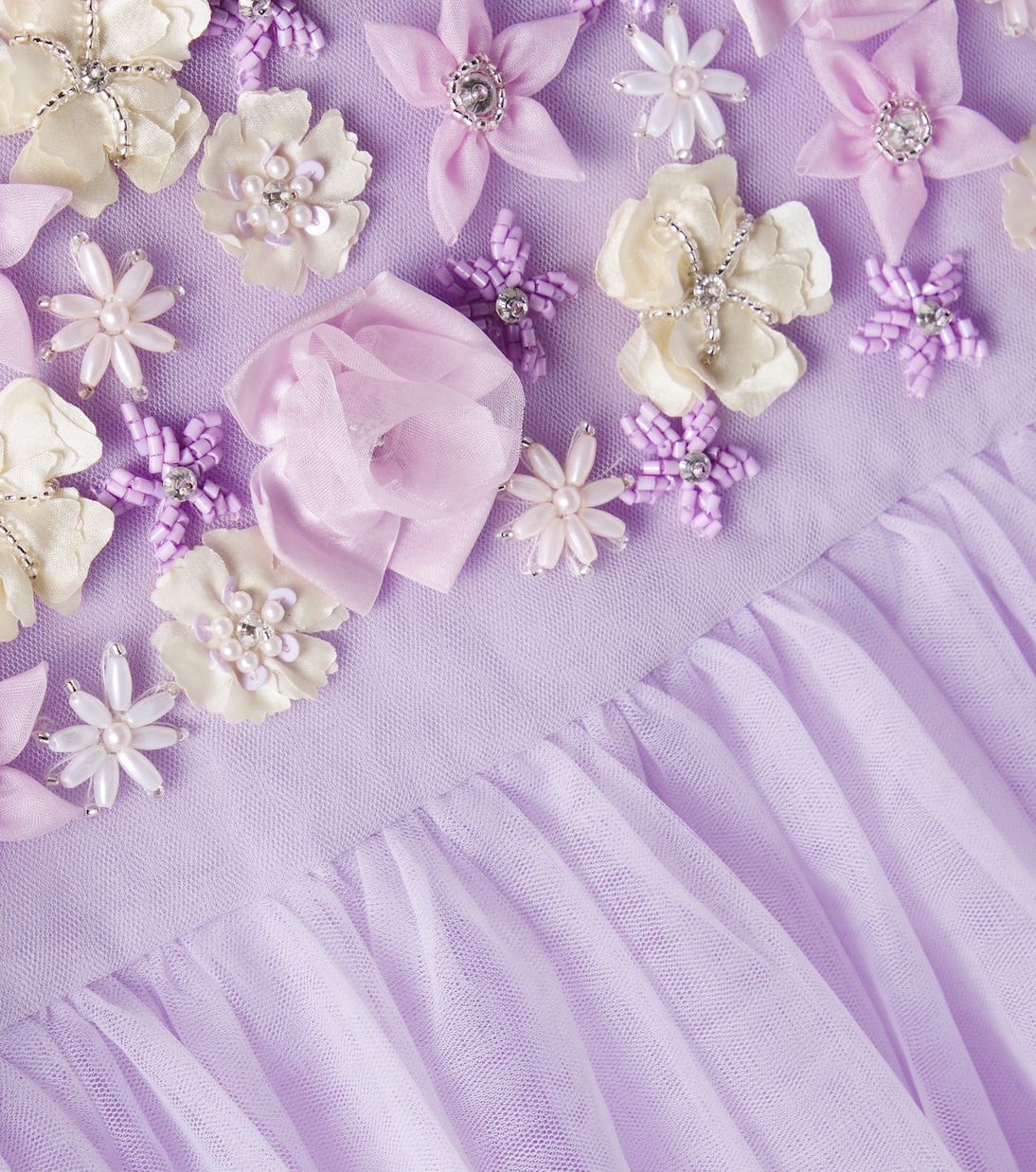 Vestido de tul con aplique floral | Tutu Du Monde