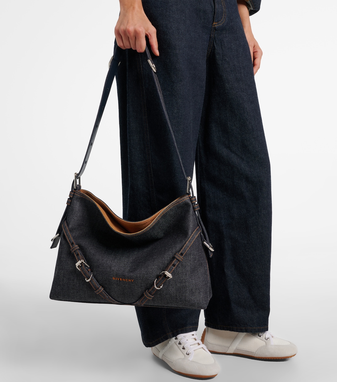 Schultertasche Voyou Medium aus Denim | Givenchy