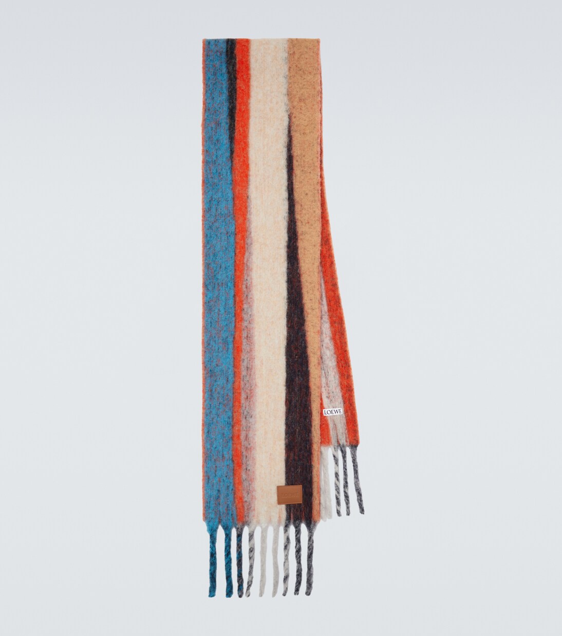 Fringed striped alpaca-blend scarf | Loewe
