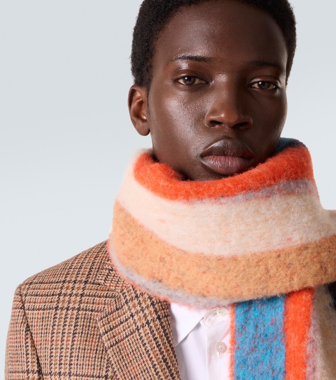 Fringed striped alpaca-blend scarf | Loewe