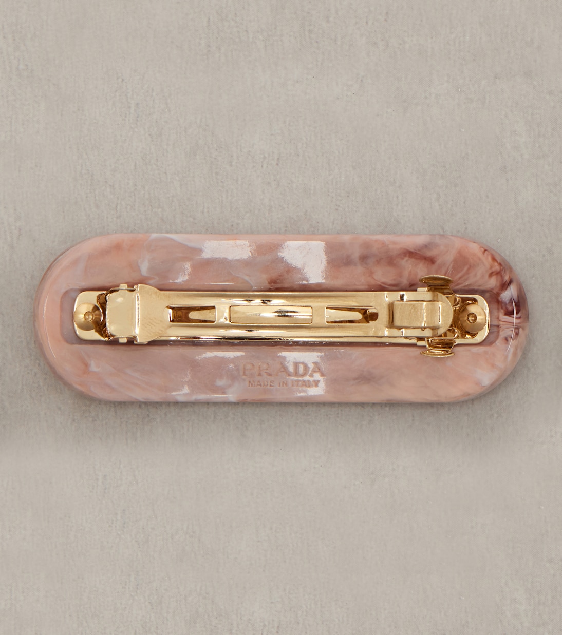 Logo crystal-embellished barrette | Prada