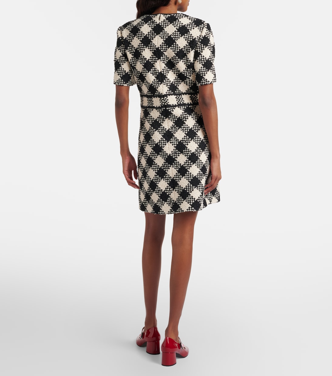 VGold checked tweed minidress | Valentino
