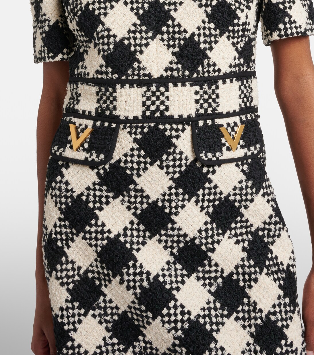 VGold checked tweed minidress | Valentino