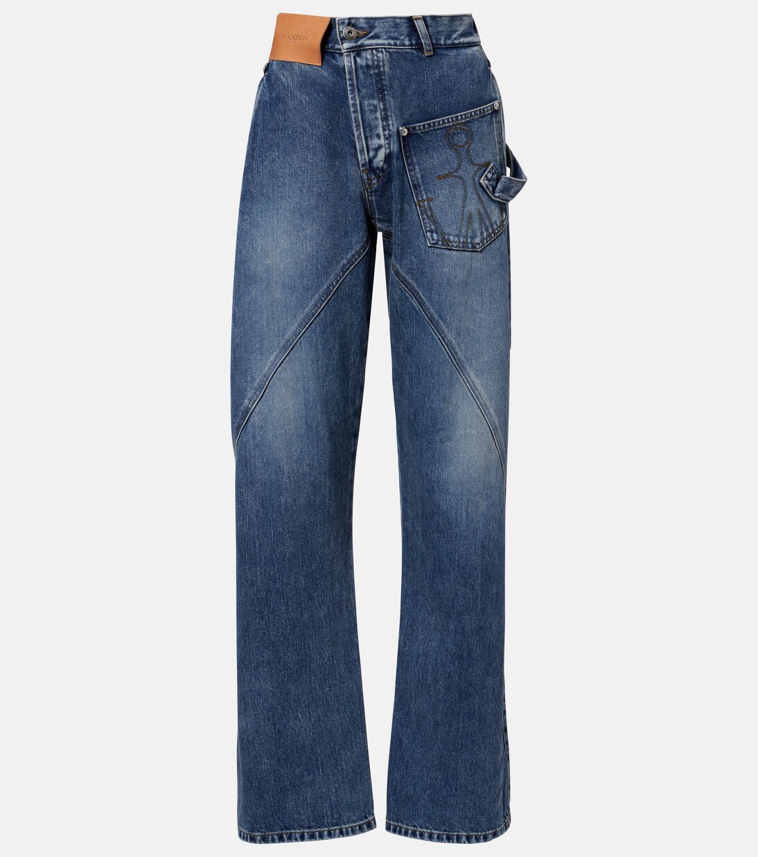 Embroidered high-rise straight jeans | JW Anderson