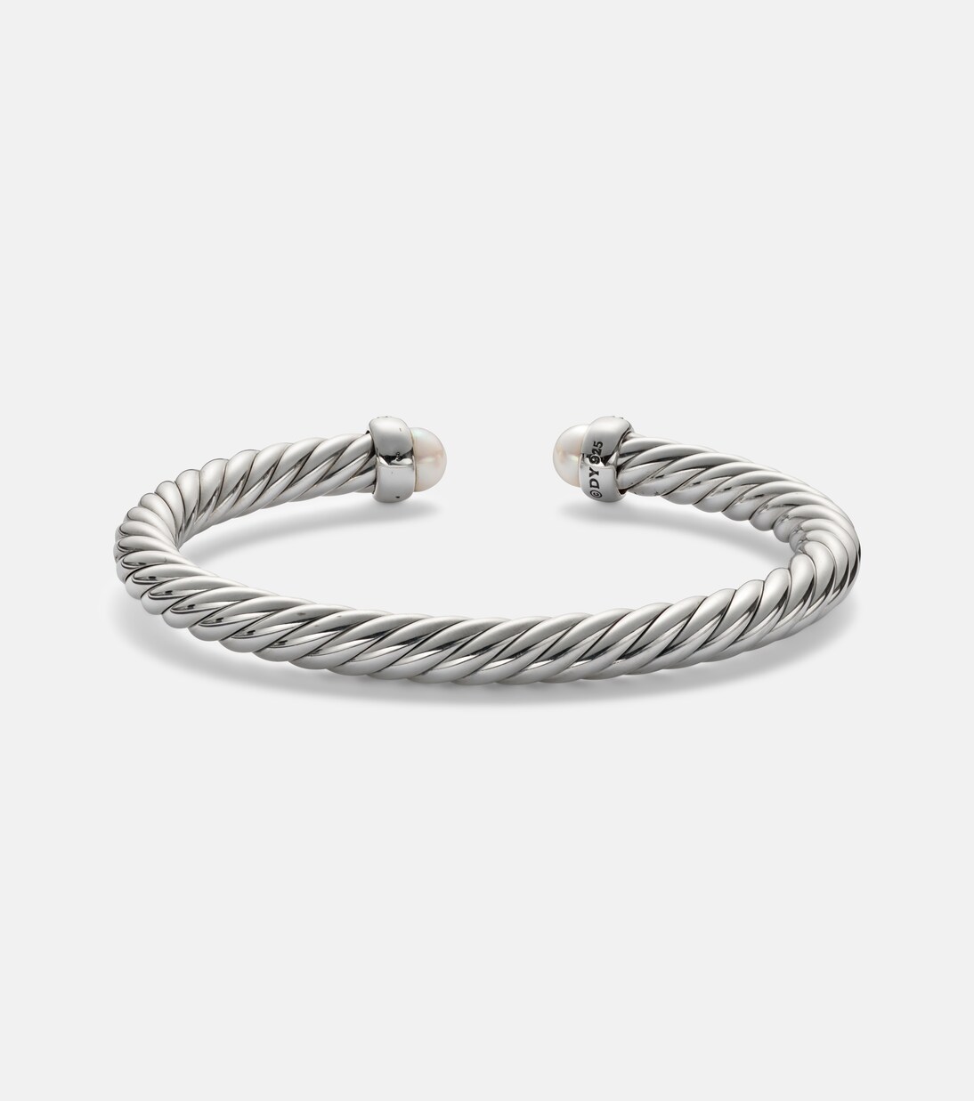 Cable Flex® sterling silver bracelet with diamonds and pearls | David Yurman