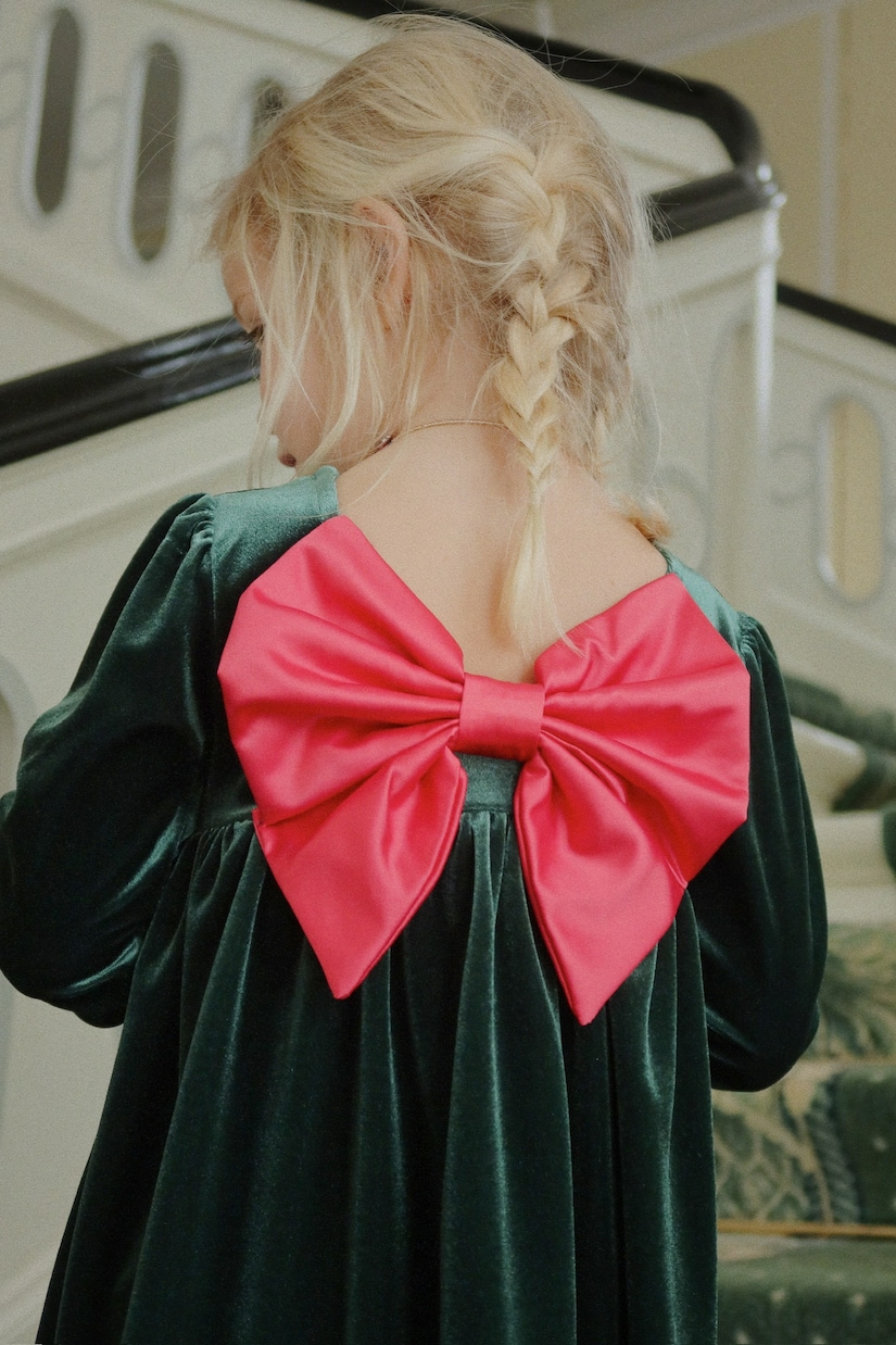 Bow-detail velvet dress | Konges Sløjd