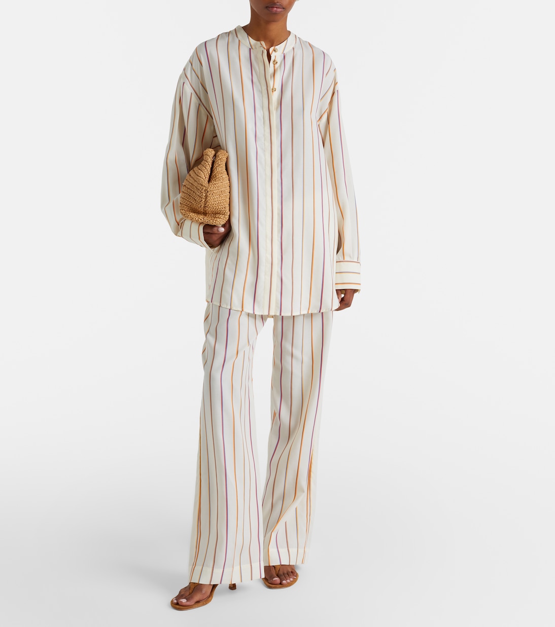 Aria striped straight pants | Asceno