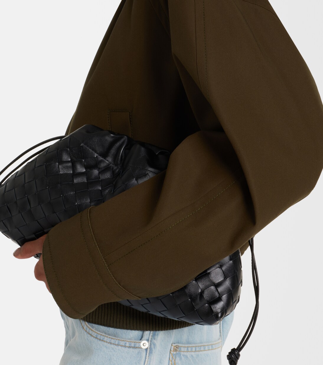 Leather-trimmed cotton twill blouson jacket | Bottega Veneta