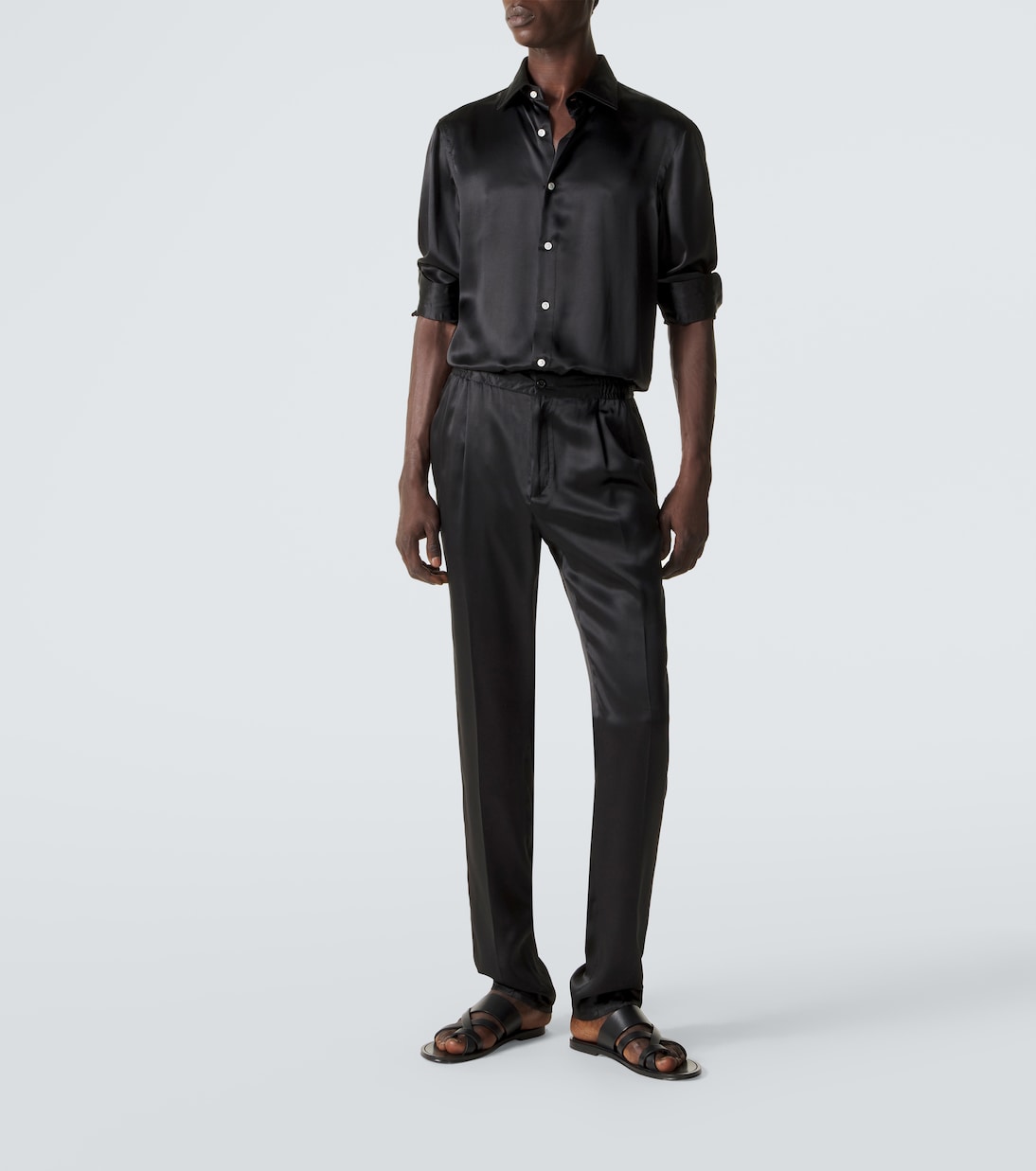 Chemise en satin de soie | Rubinacci