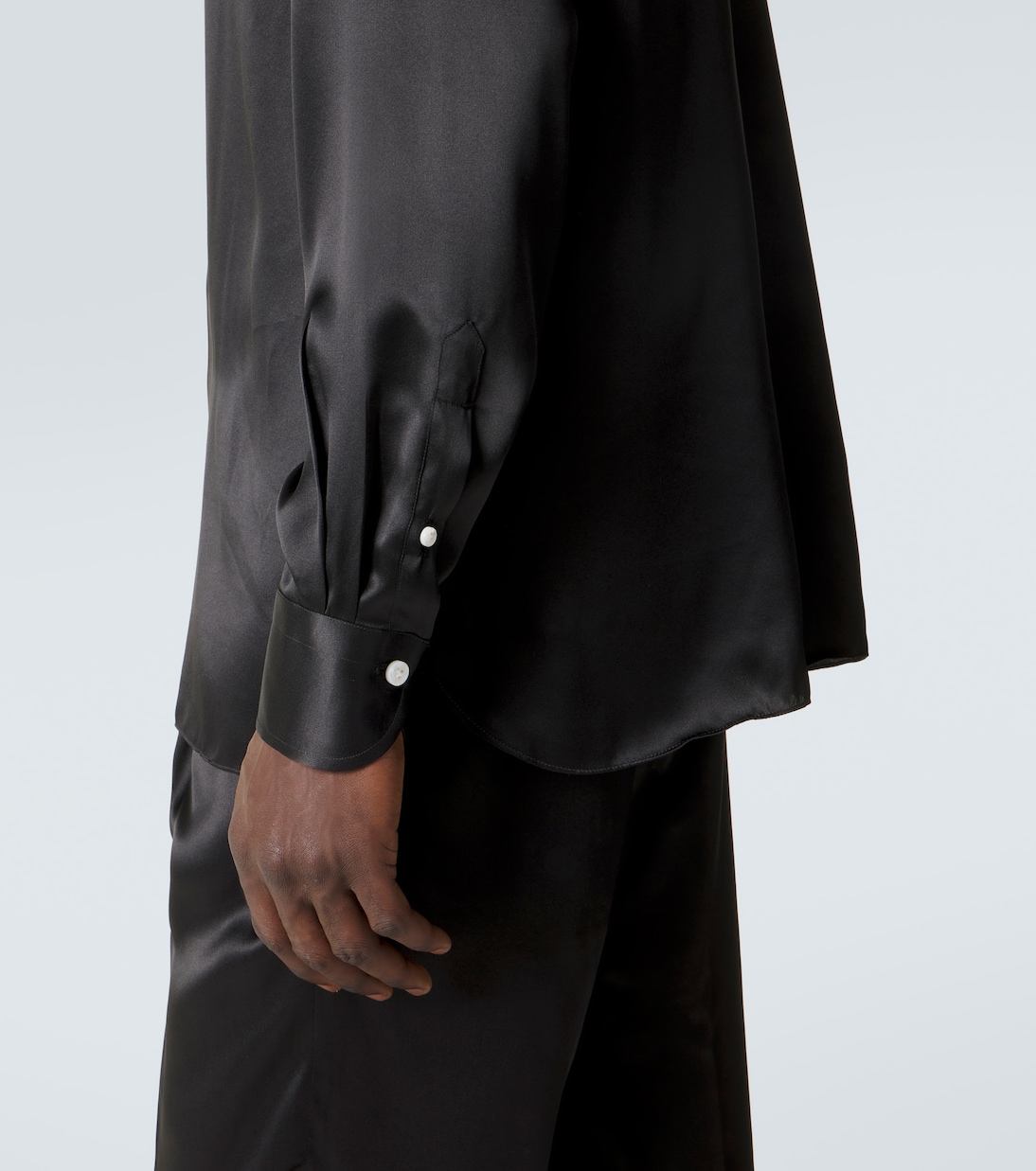 Chemise en satin de soie | Rubinacci