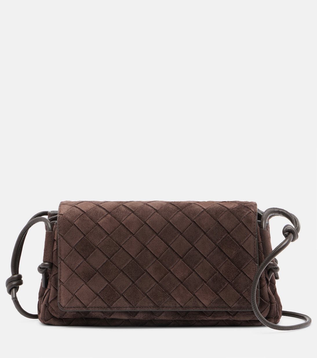 Notturno Intrecciato suede crossbody bag | Bottega Veneta