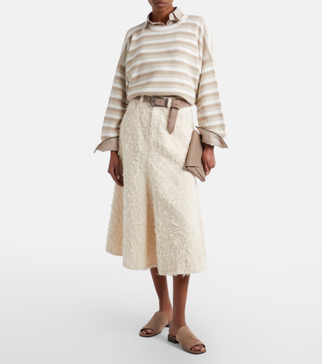 Denim midi skirt | Brunello Cucinelli