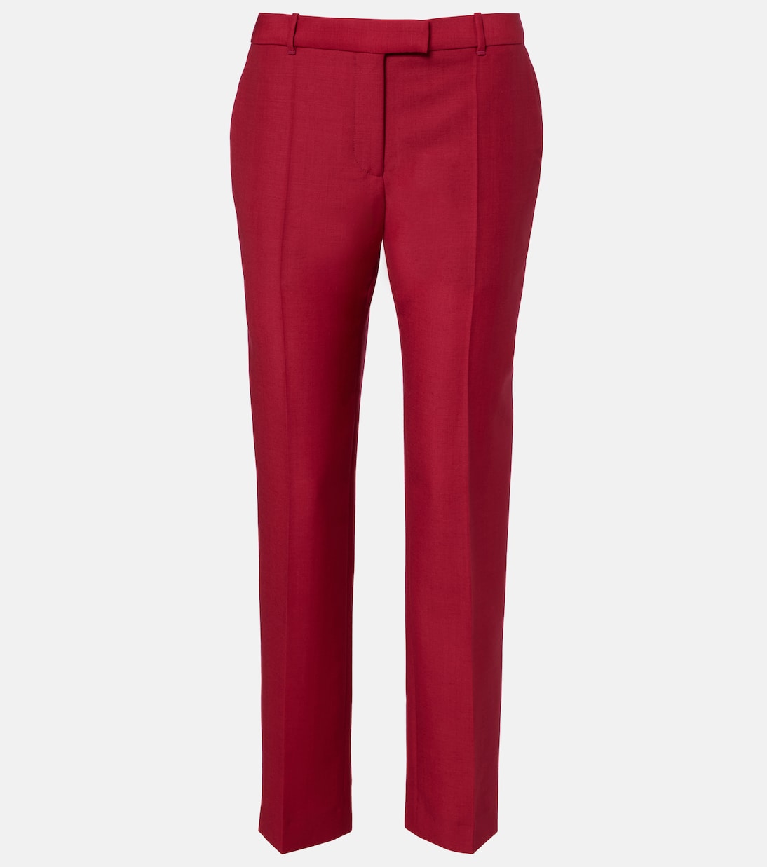 Cropped wool and mohair slim pants | McQueen
