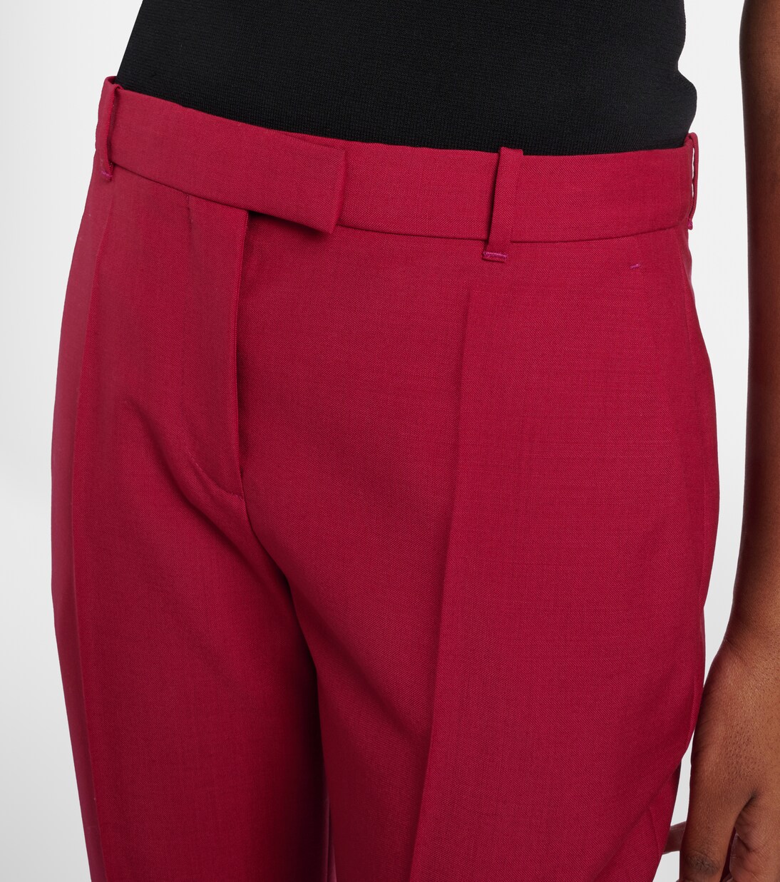 Cropped wool and mohair slim pants | McQueen