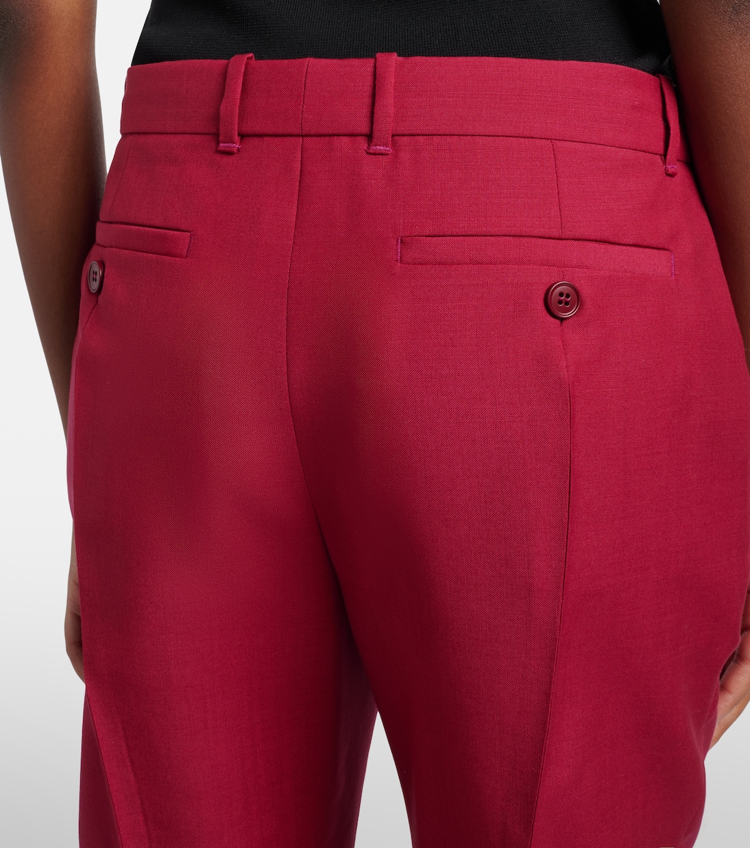 Cropped wool and mohair slim pants | McQueen