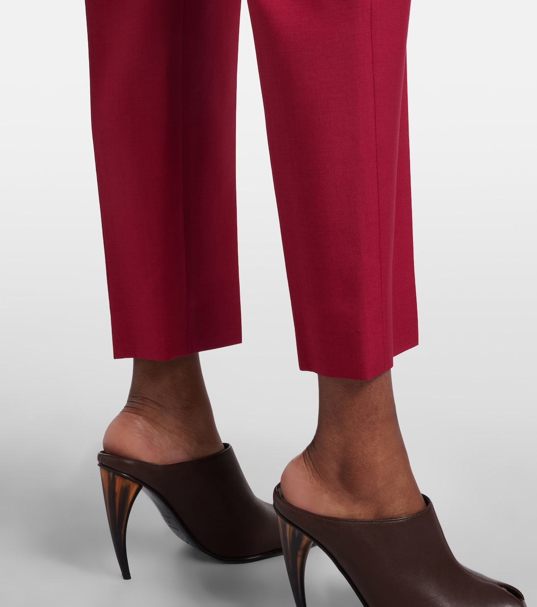 Cropped wool and mohair slim pants | McQueen