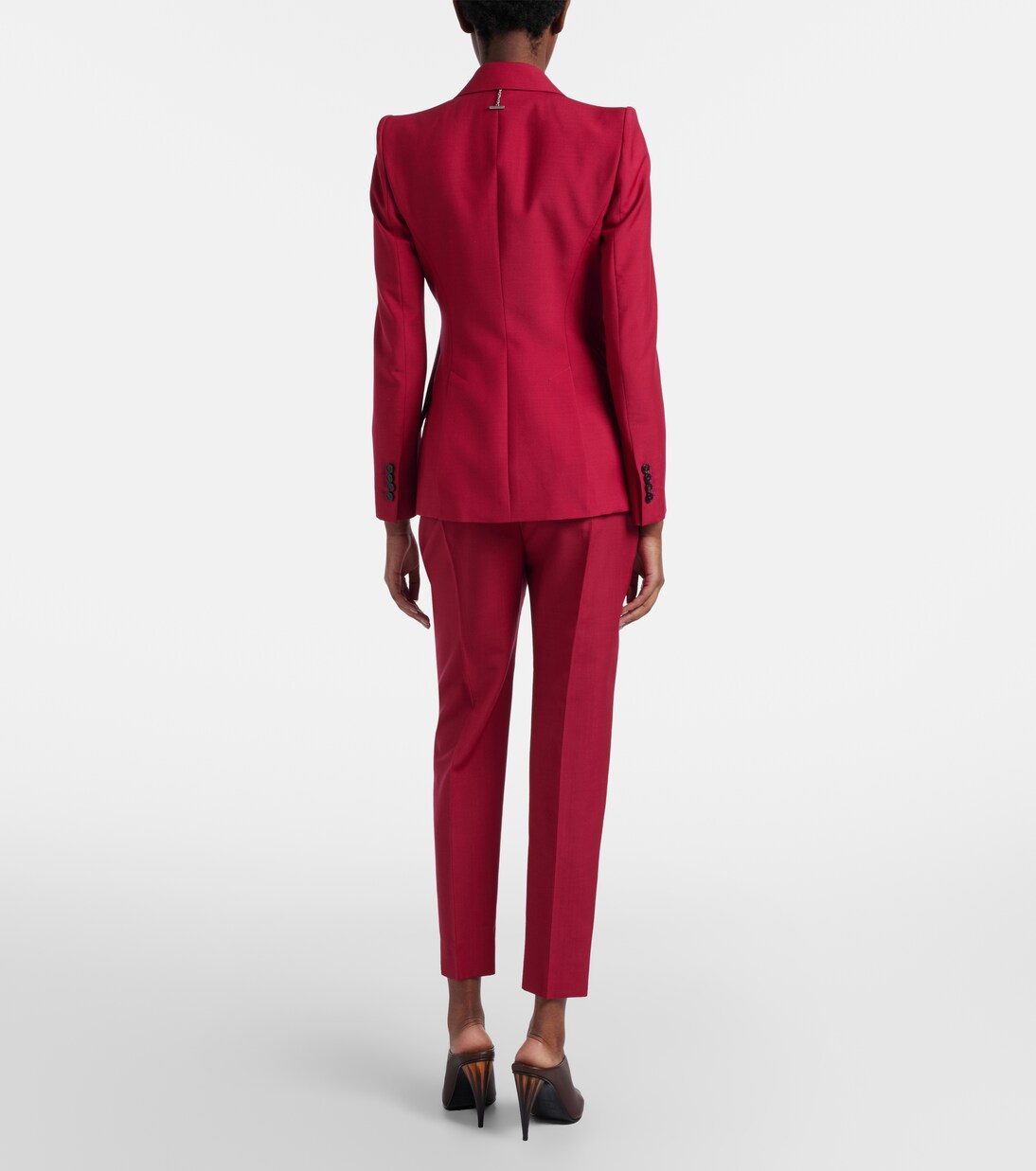 Cropped wool and mohair slim pants | McQueen