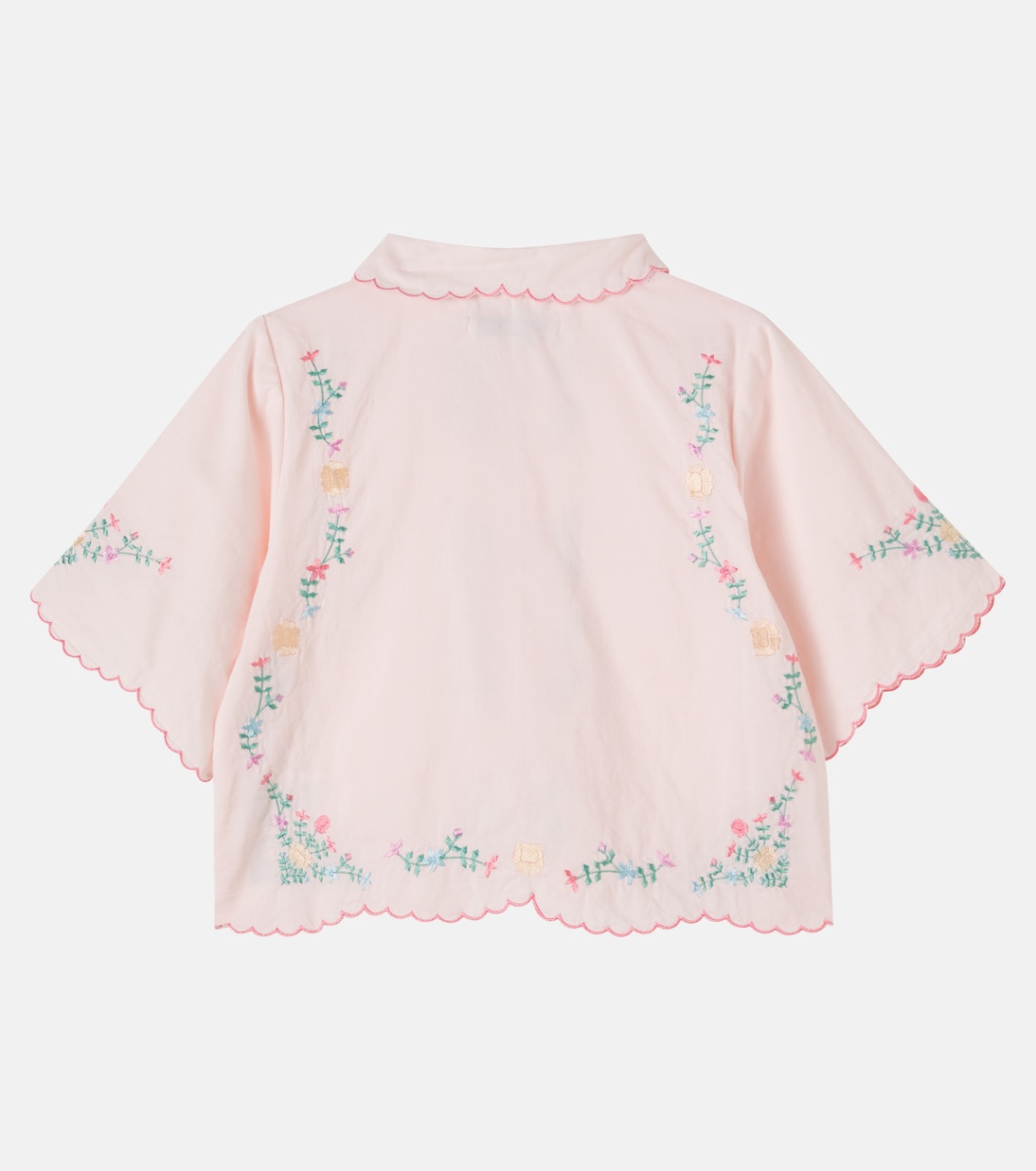 Orchid floral embroidered cotton blouse | The New Society