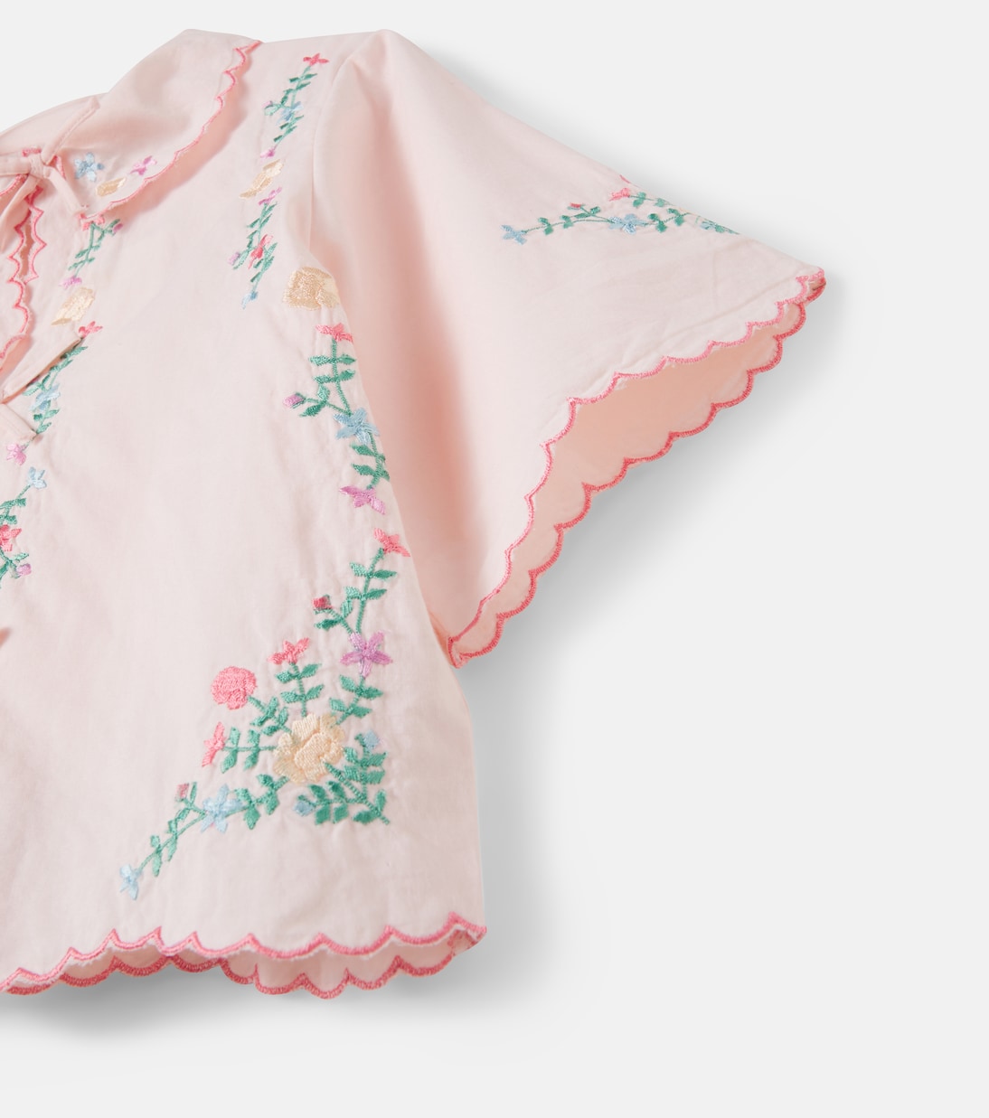 Orchid floral embroidered cotton blouse | The New Society