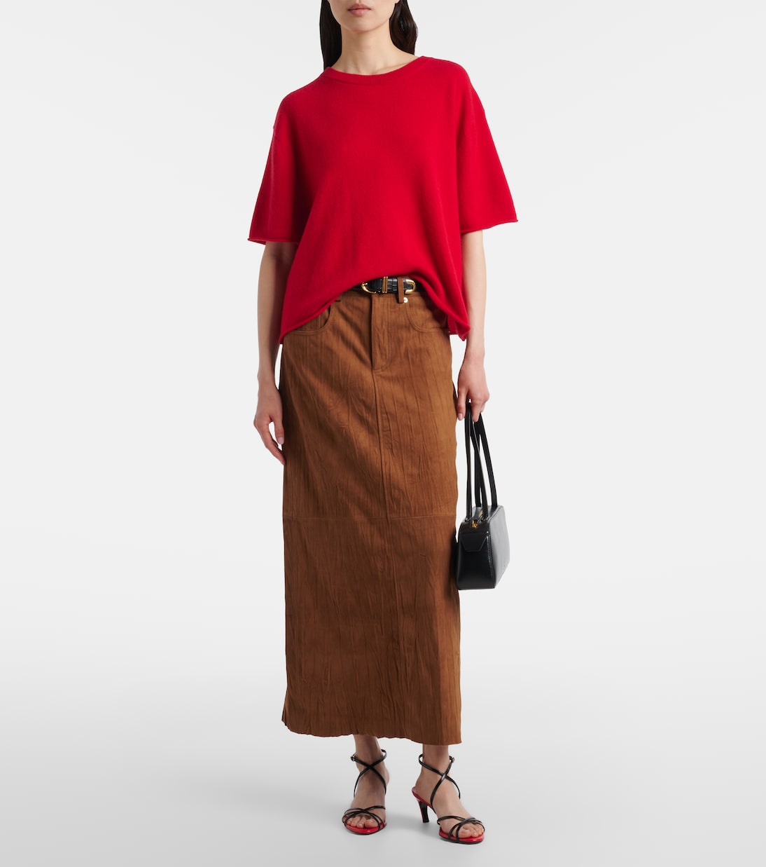 White Label Nayah suede midi skirt | Proenza Schouler