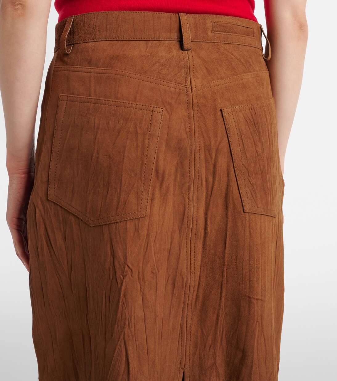 White Label Nayah suede midi skirt | Proenza Schouler