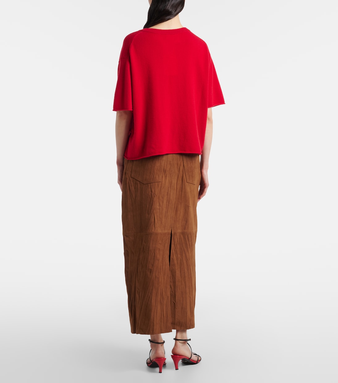 White Label Nayah suede midi skirt | Proenza Schouler