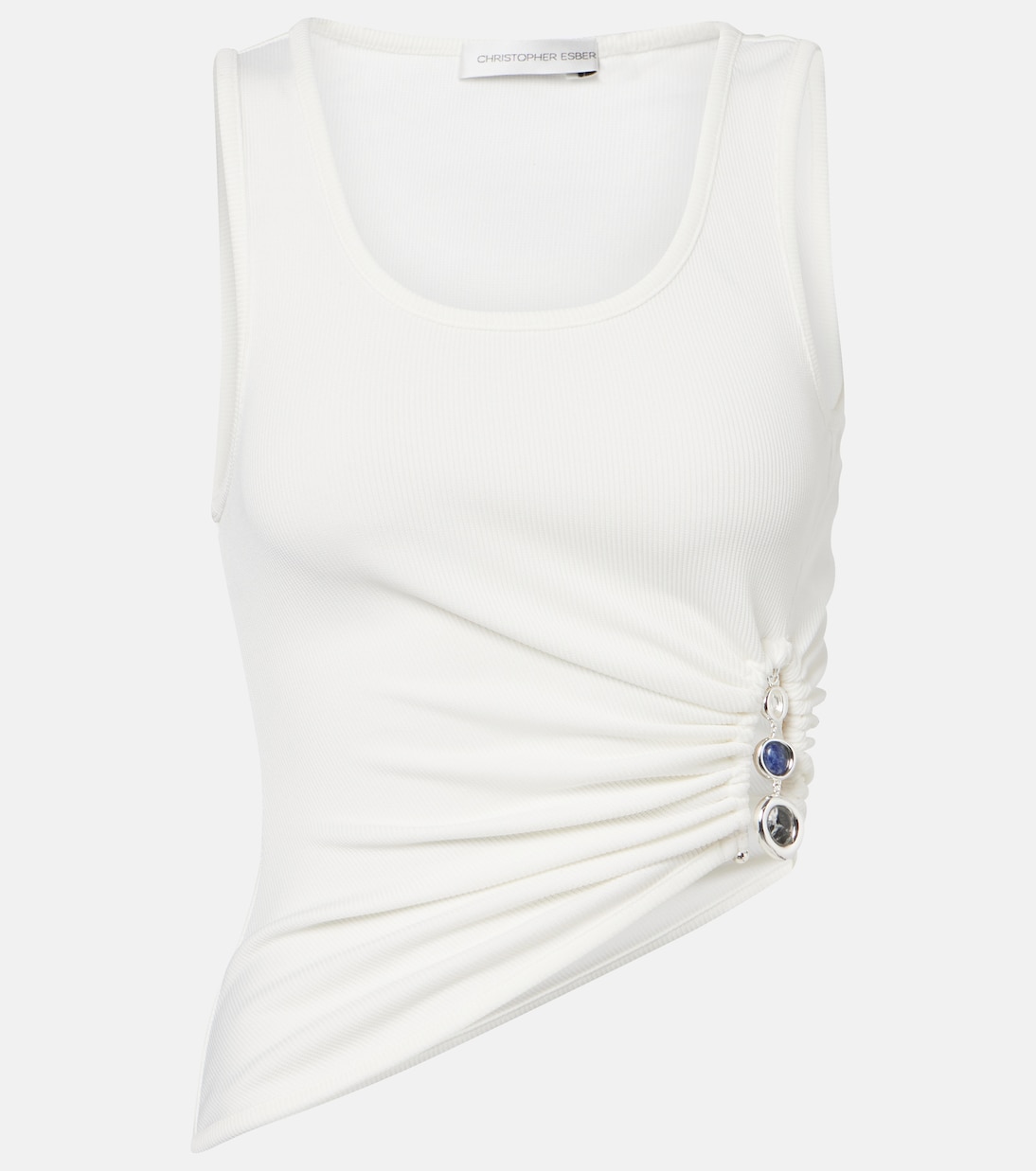 Droplet Crystal embellished ruched tank top | Christopher Esber