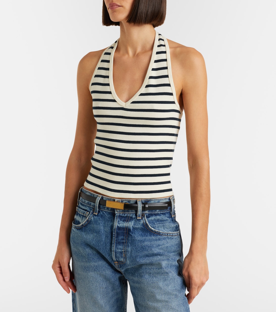 توب من القطن بخطوط بياقة هالتر Britt | Nili Lotan